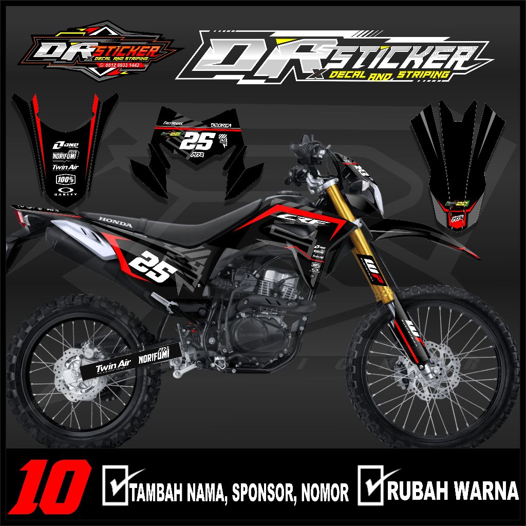 Sticker Setiker Stiker Decal CRF 150 L 10 Minimalis Fullbody Dekal