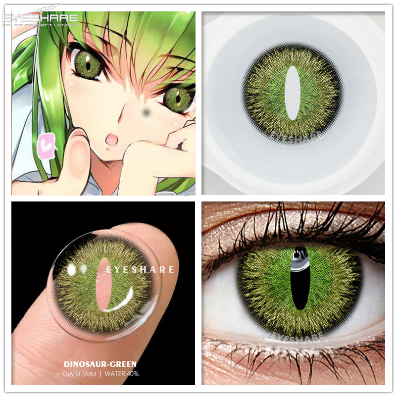 COD DIANOSAUR GREEN Softlens Mata Kucing 14 5MM Soflens Cosplay