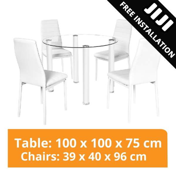JIJI Vetro Dining Table Set (1+4) (Free Installation) - Tables / Package / Furniture (SG)