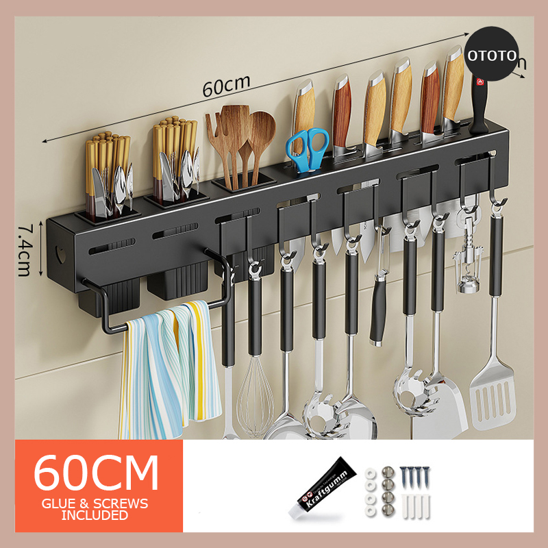 OTOTO Knife Holder Knife Rack Wall Mounted Kitchen Organizer Stainless