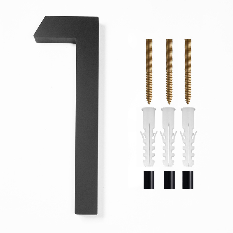 Address Big Modern Door Alphabet Floating House Number Letters Sign #0-9 Black Numbers 125mm 5 in Home Outdoor