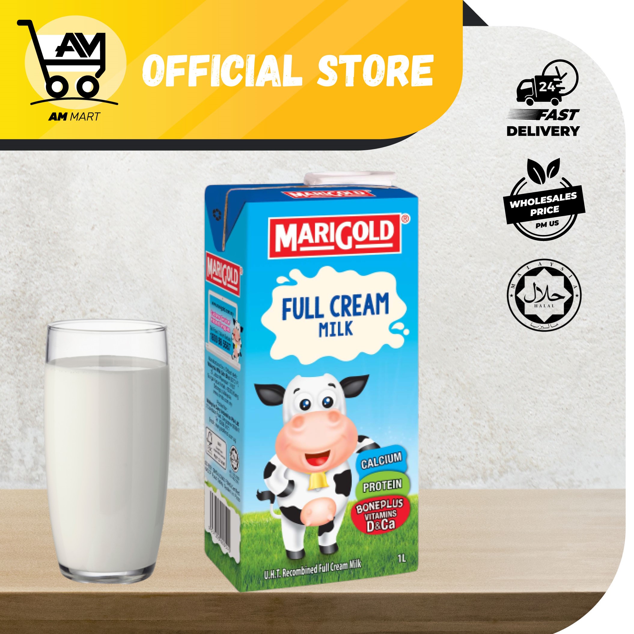 Raya Sale Marigold Uht Full Cream Milk Susu Penuh Krim L Halal