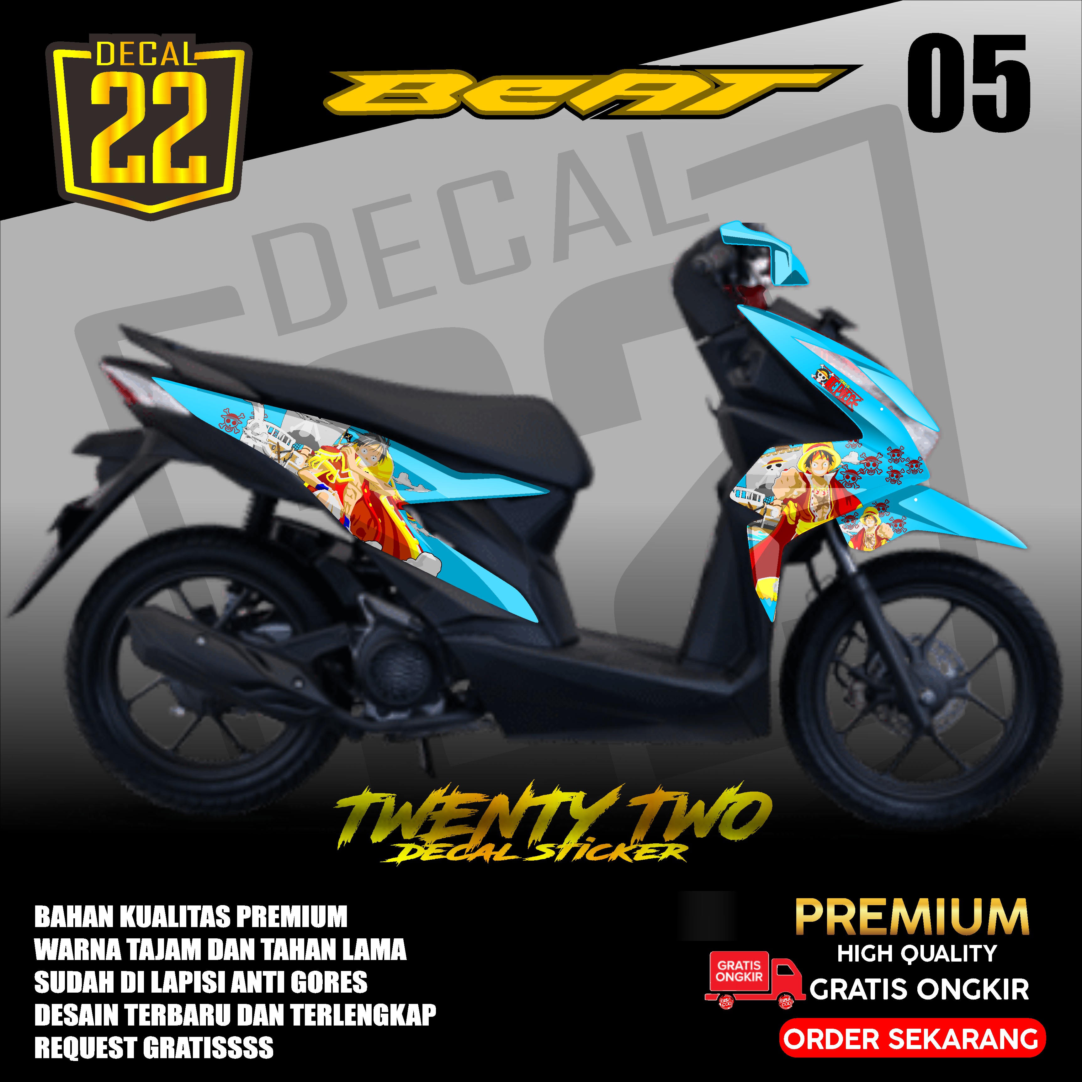 Decal Sticker Polos Keren Fullbody All New Beat 2020 Deluxe Dekal