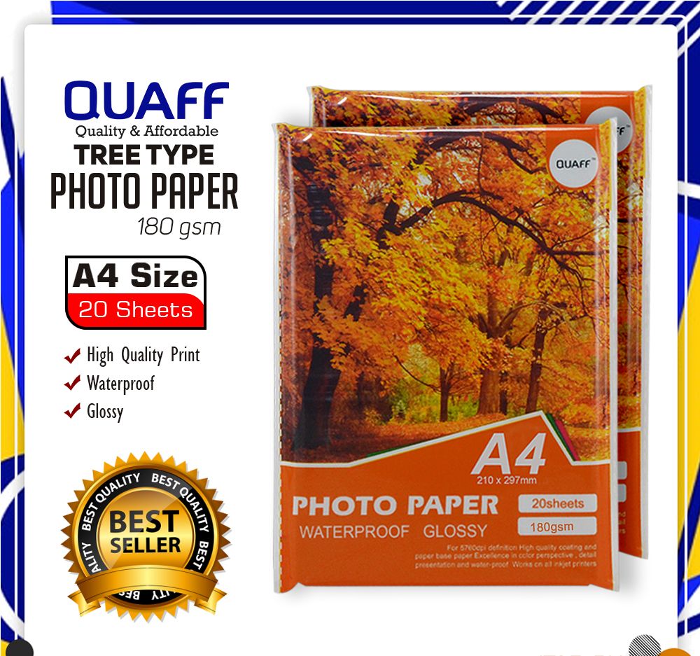 1 5 10 QUAFF Tree Type Glossy Photo Paper 180gsm A4 20sheets