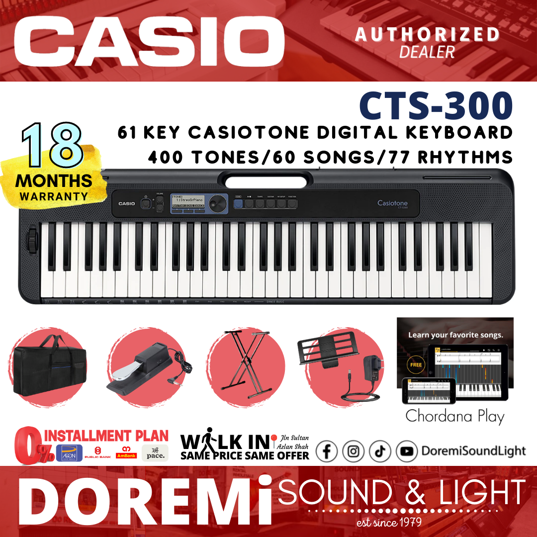 Casio Casiotone CT S300 61 Key Digital Keyboard Beginner Set CTS300