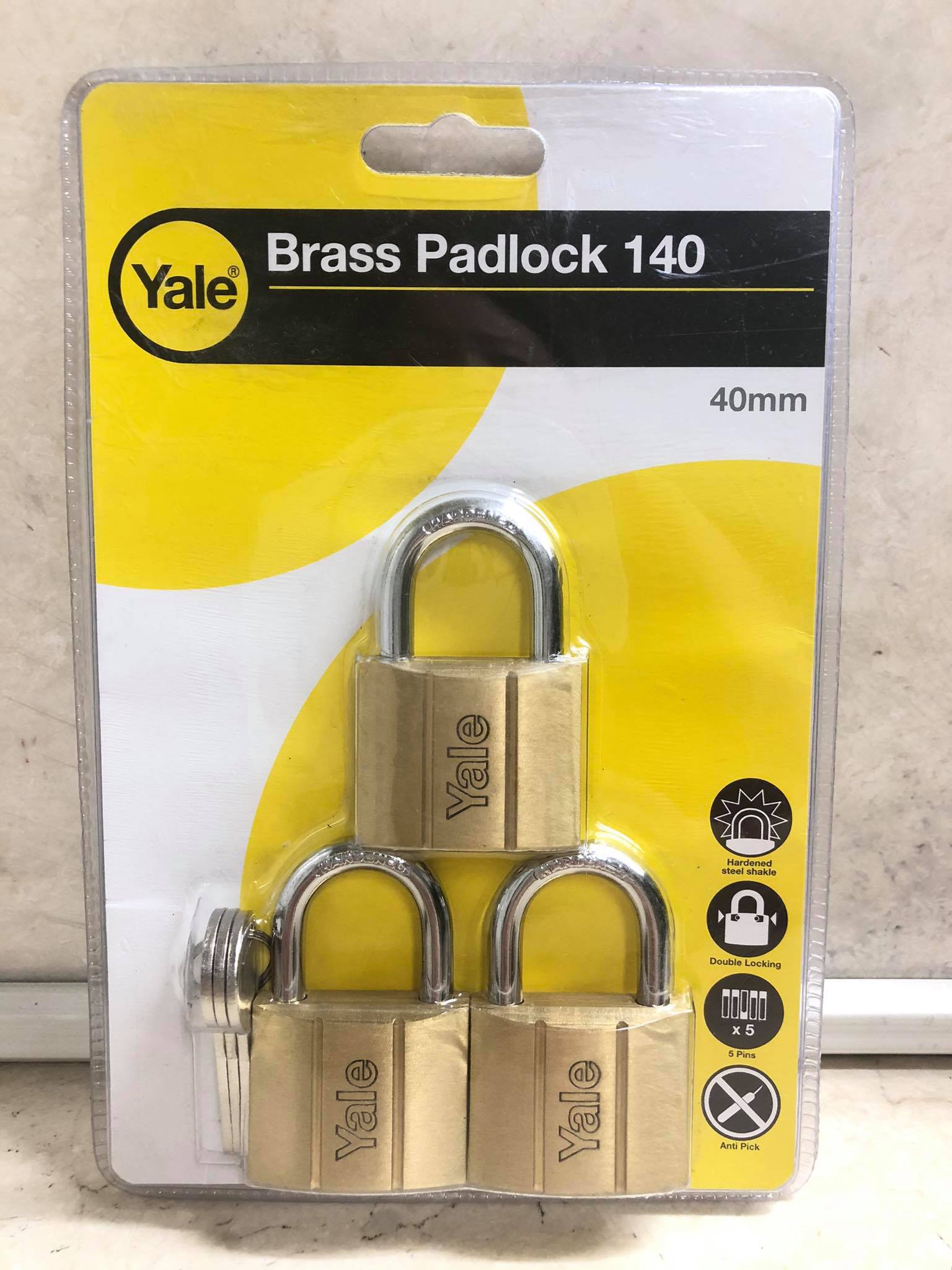 Yale Brass Padlock V140 Set Of 3 50mm 40mm 30mm And 25mm Lazada PH