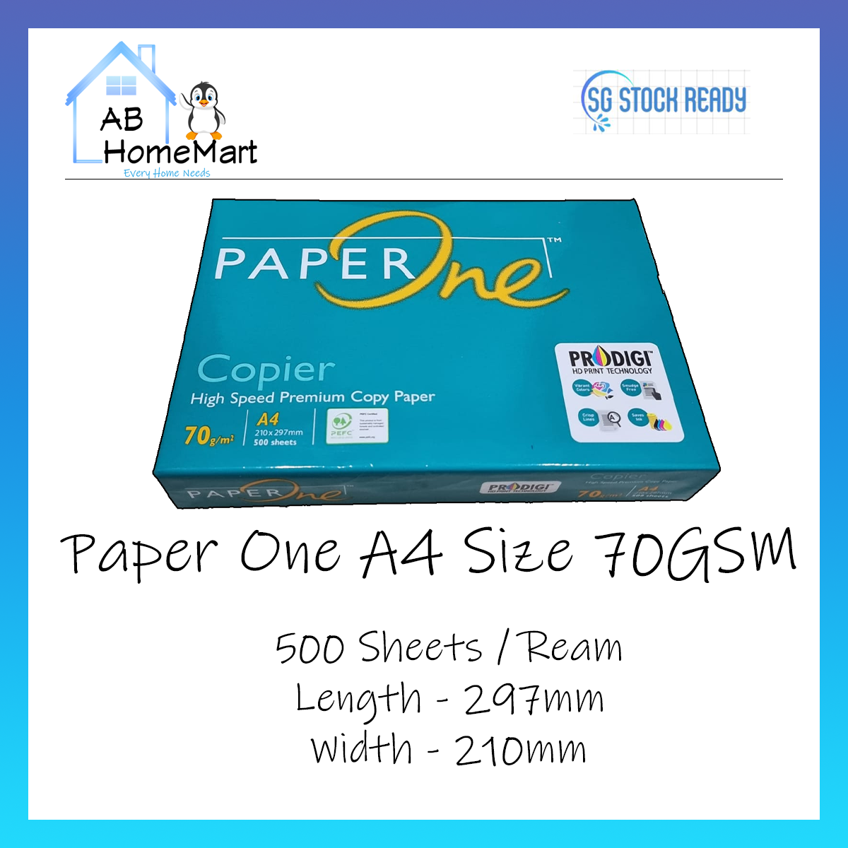 SG STOCK A4 Size Paper Copy Paper Paper One 70 Gsm Copy Paper