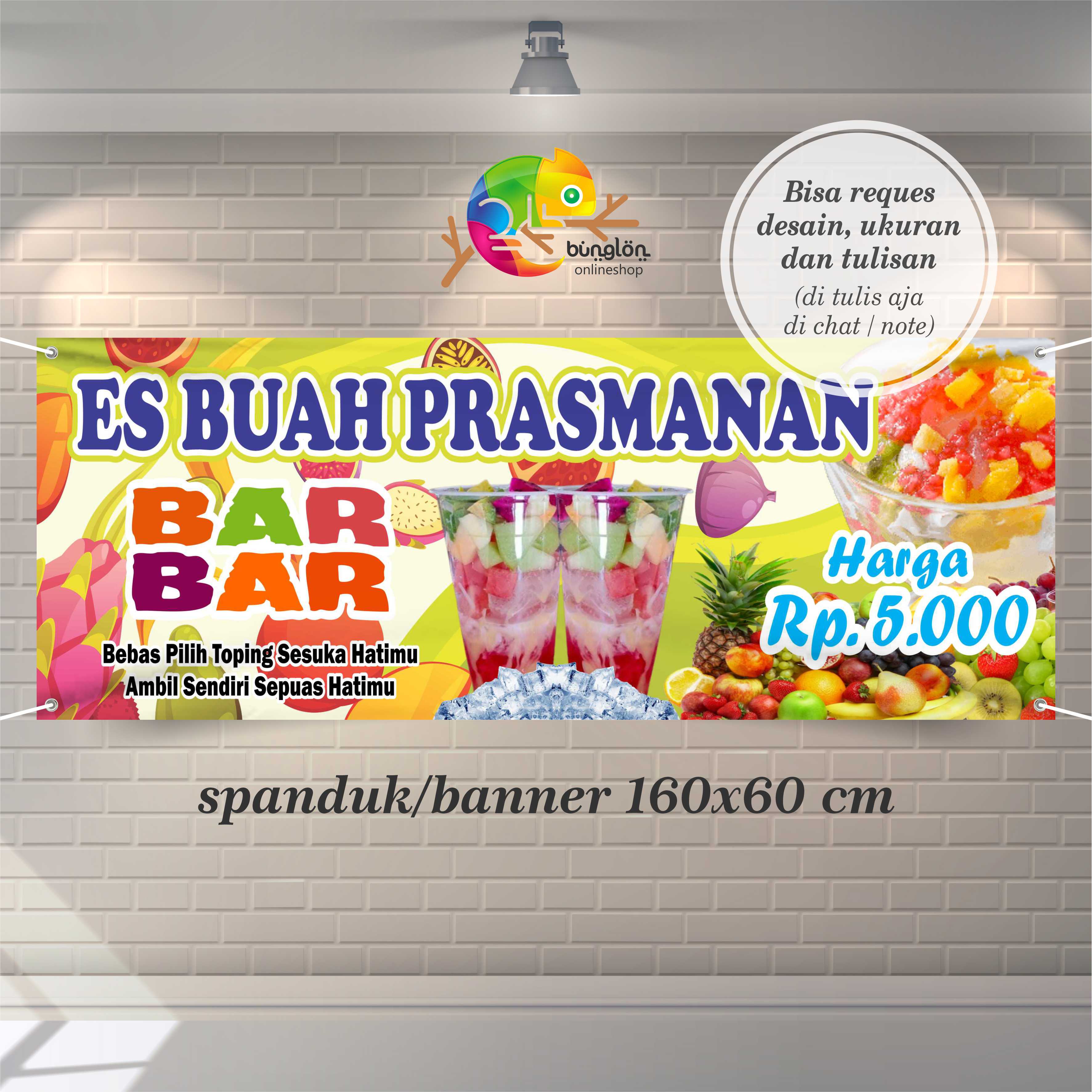 Size X Cm Spanduk Banner Es Buah Prasmanan Bar Bar Model E