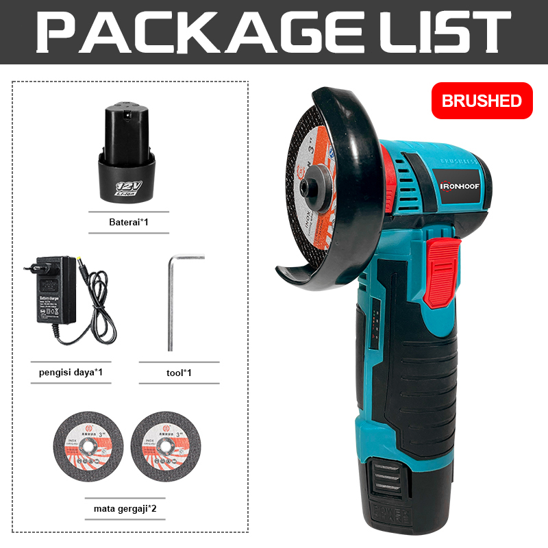 Cordless Angle Grinder Portable Alat Pemotong Alat Listrik Rumah