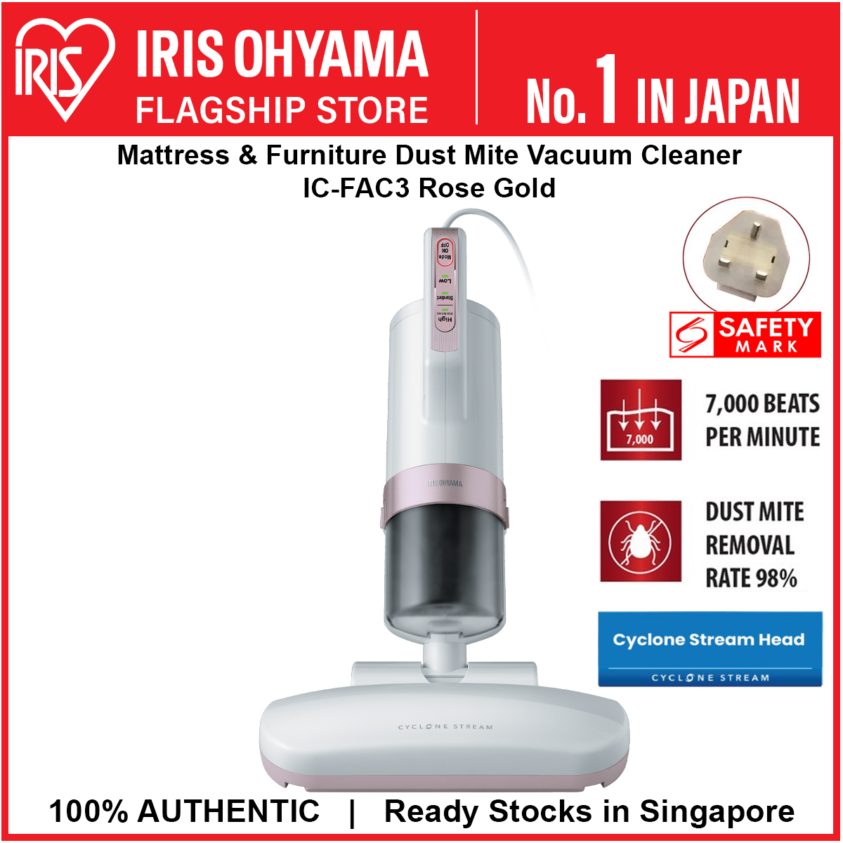 New Iris Ohyama Ic Fac Dust Mite Mattress And Furniture Vacuum