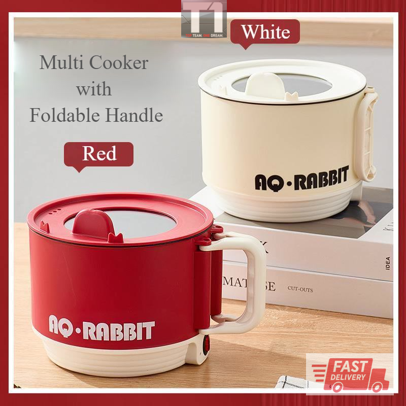 T ONE Multi Cooker With Foldable Handle Mini Electric Rice Cooker Hot Pot Kitchen Instant Noodle