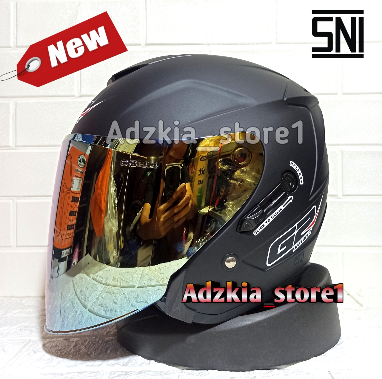 HELM G2 OPTIMAX BLACK DOP VISOR IRIDIUM HELEM DOUBLE FACE HALF FACE