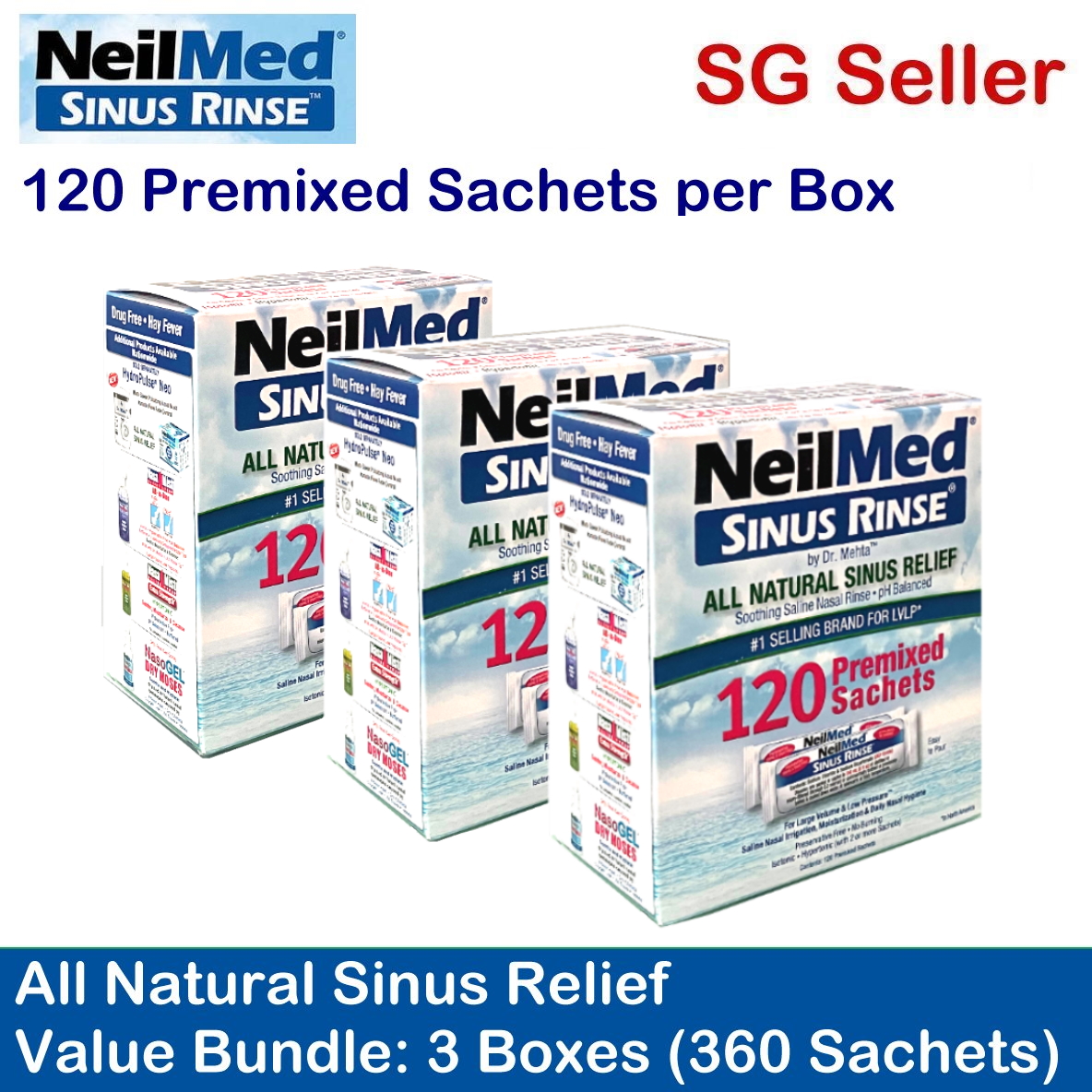 Neilmed Sinus Rinse Premixed Sachets Value Bundle Options