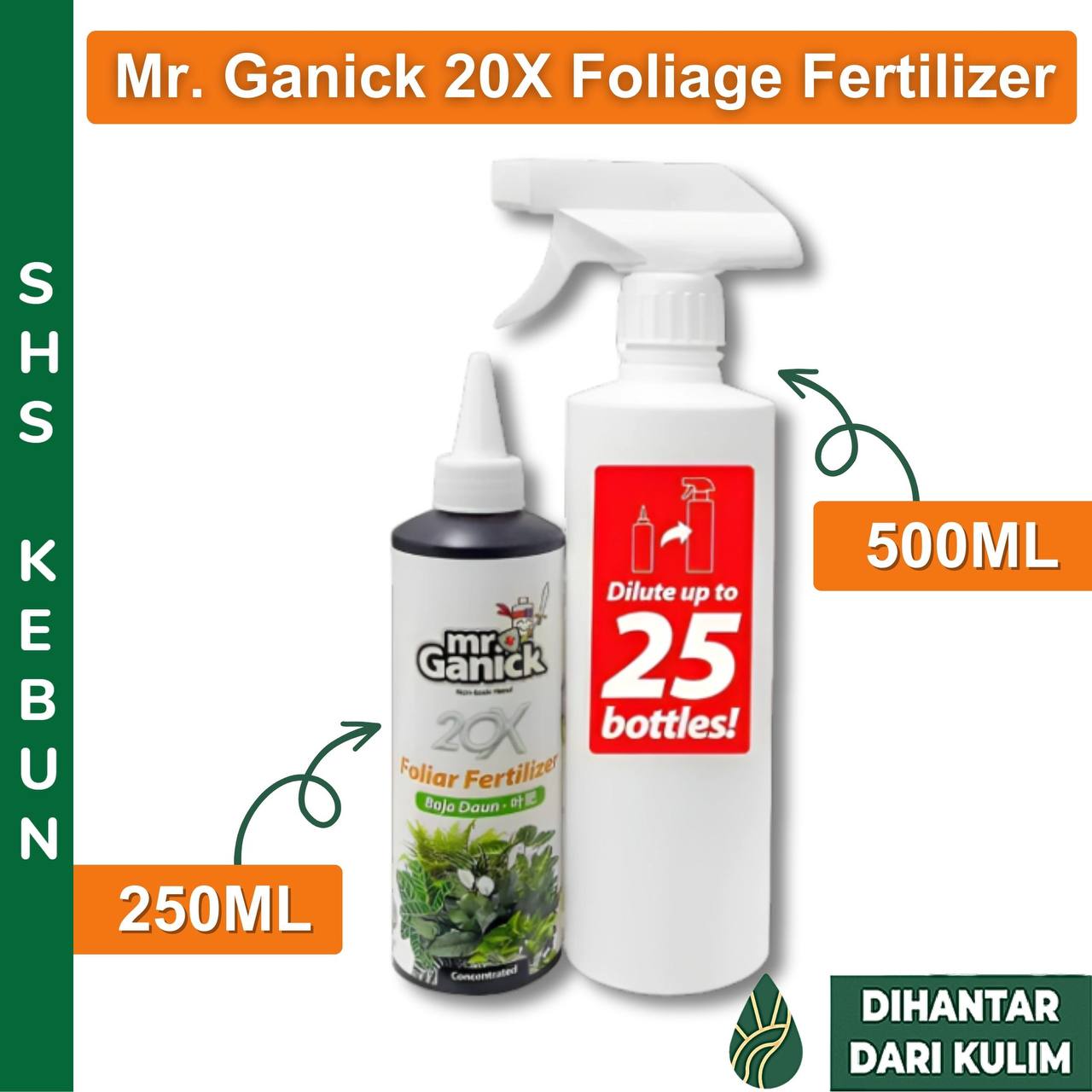 Foliar Fertilizer 20X Spray 150ml 250ml Baba Mr Ganick Farmers And