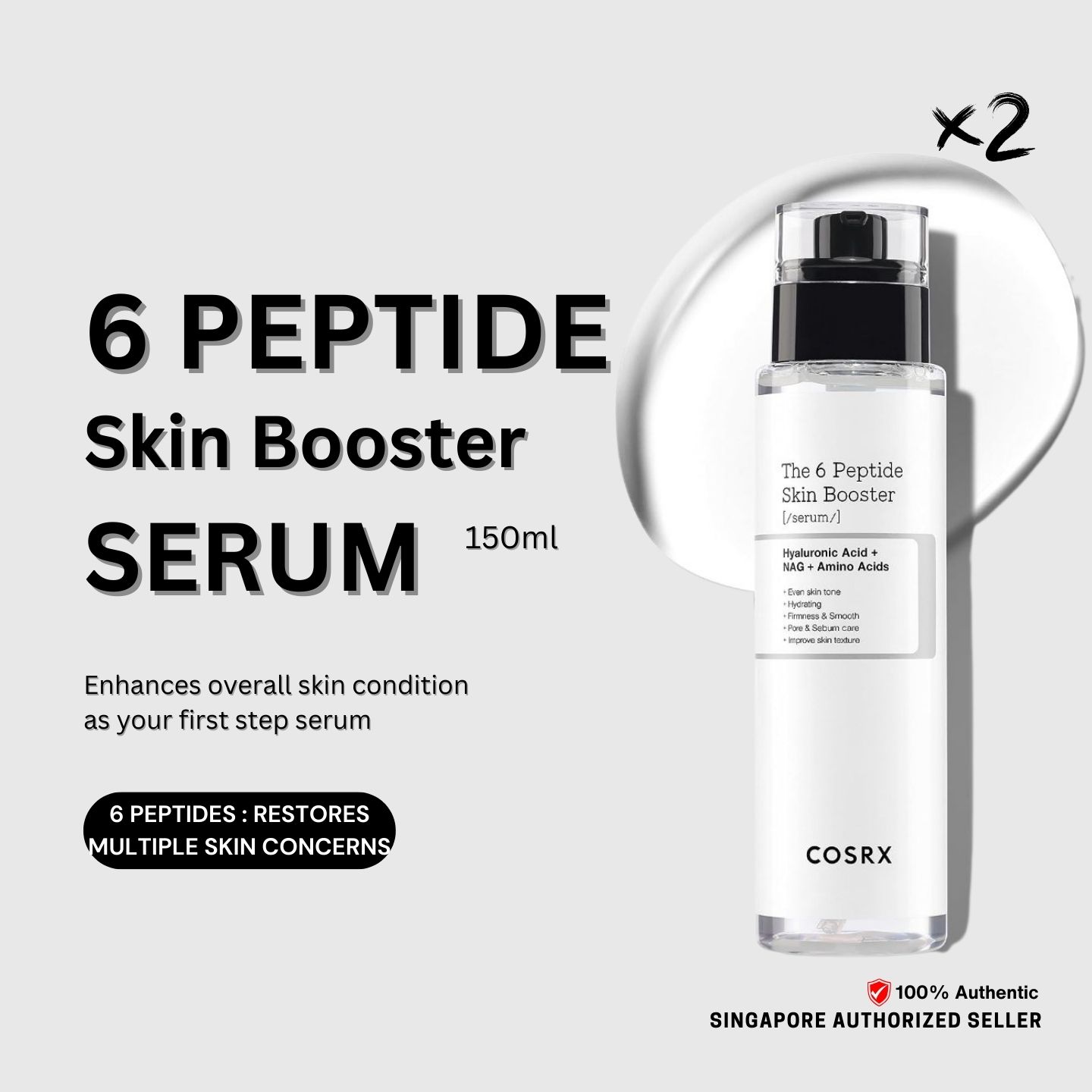 Cosrx The 6 Peptide Skin Booster Serum 150ml Multiple Skin Benefits