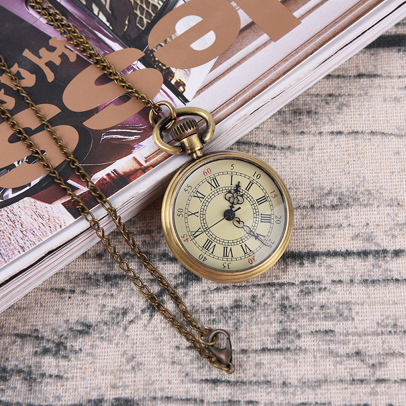 1Pc Vintage Quartz Fashion Personality Classic Rome Scale Pocket Watch Gifts