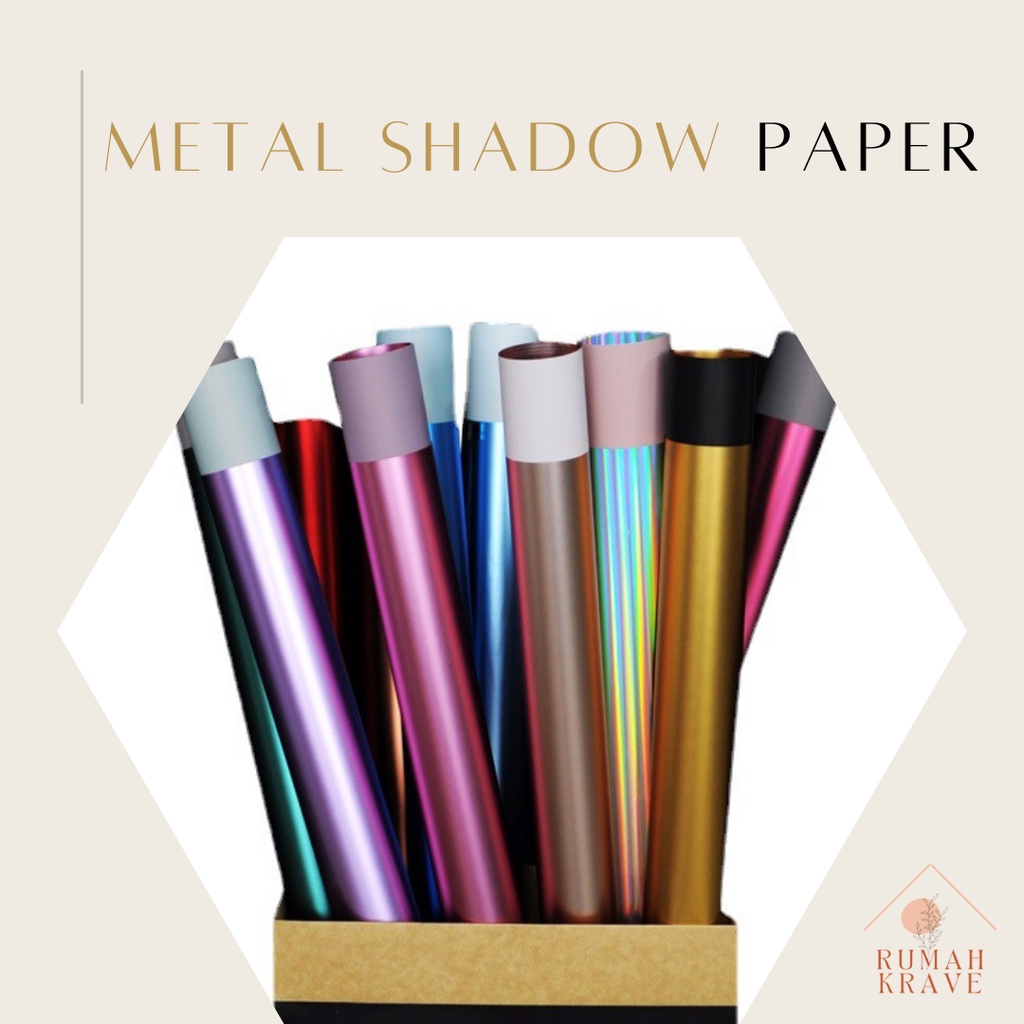 RUMAH KRAVE Metal Shadow Cellophane Wrapping Paper Kertas Bunga Kado