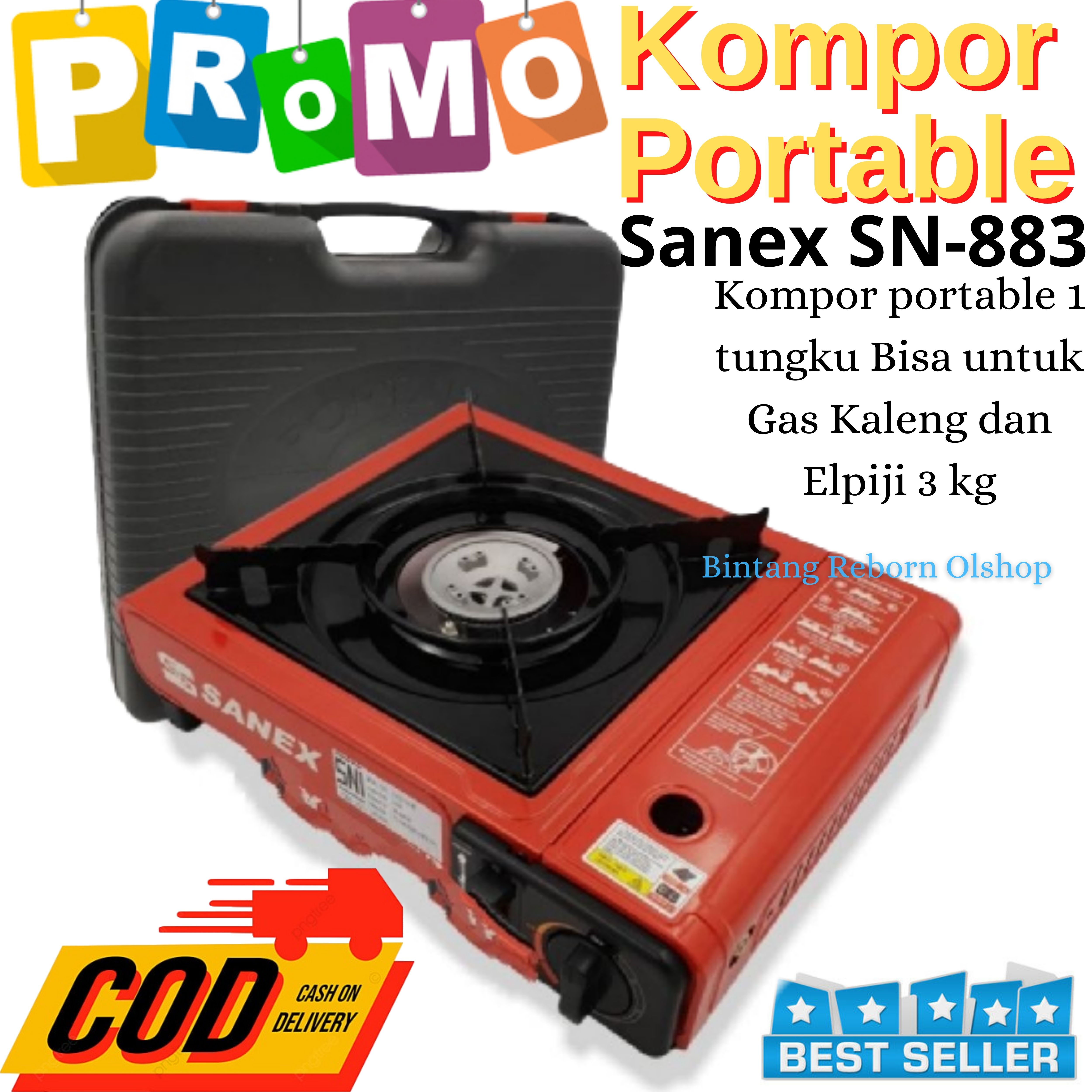 Kompor Portable Sanex Portabel Gas Kaleng Tabung Stainless Steel