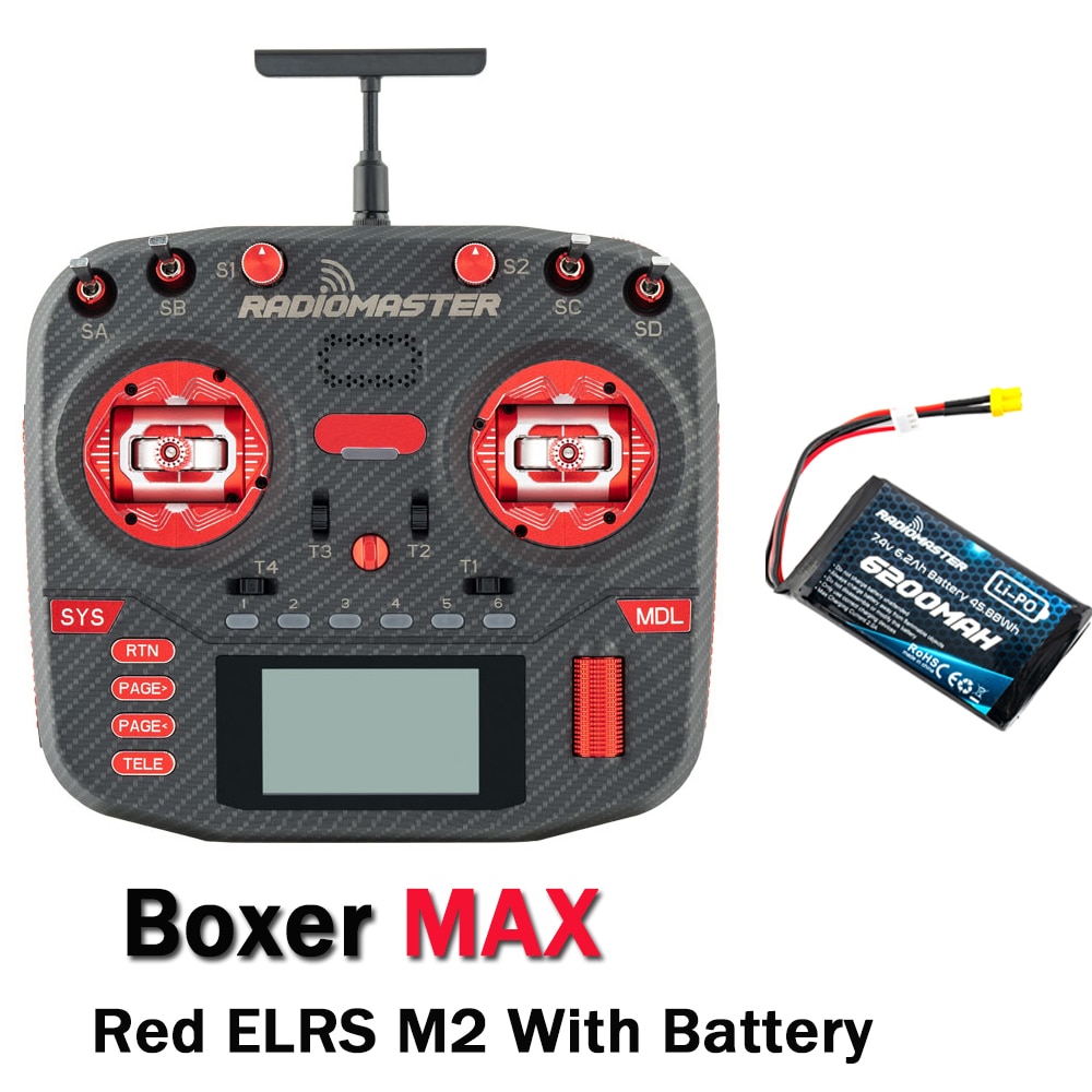 Radiomaster Boxer Max Version With Cnc Ag Hall Gimbals Carbon Fiber