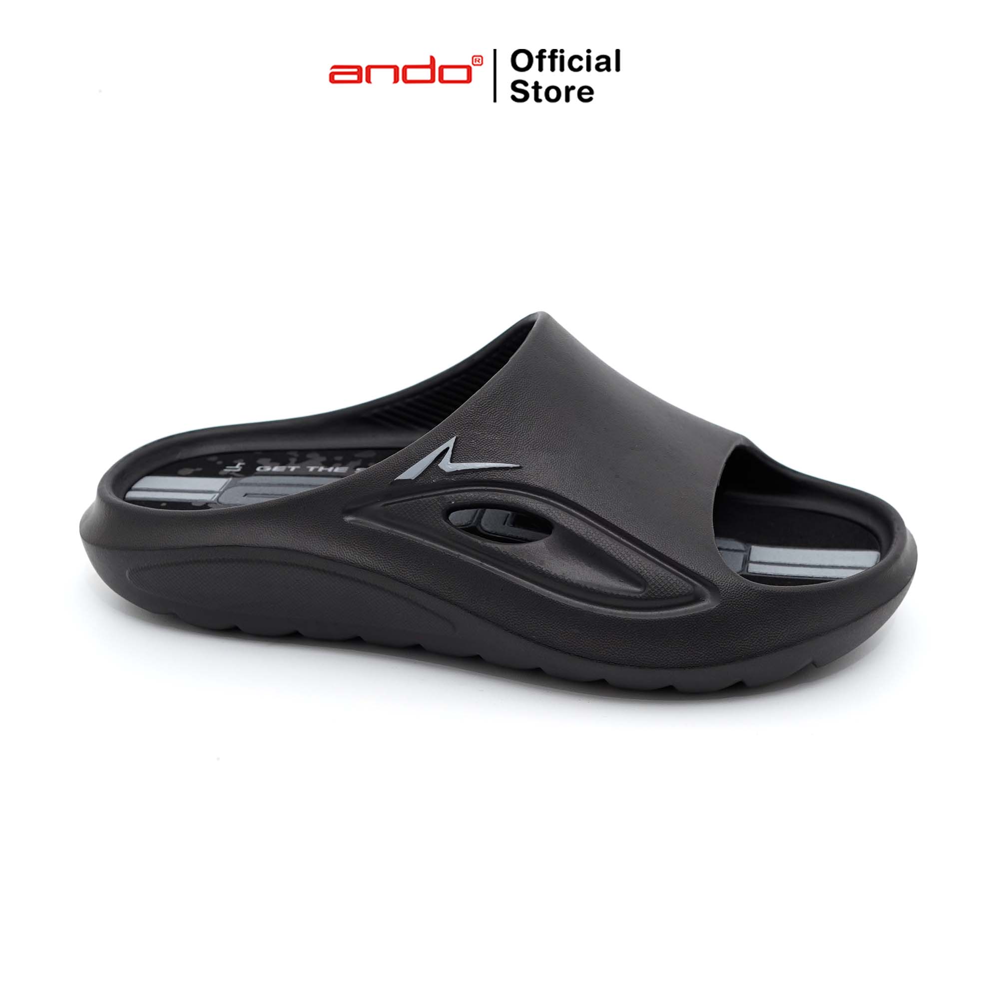 Ando Official Sandal Selop Slip On Olympian Pria Dewasa Hitam