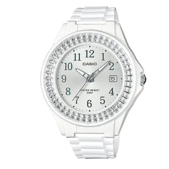 casio white analog watch