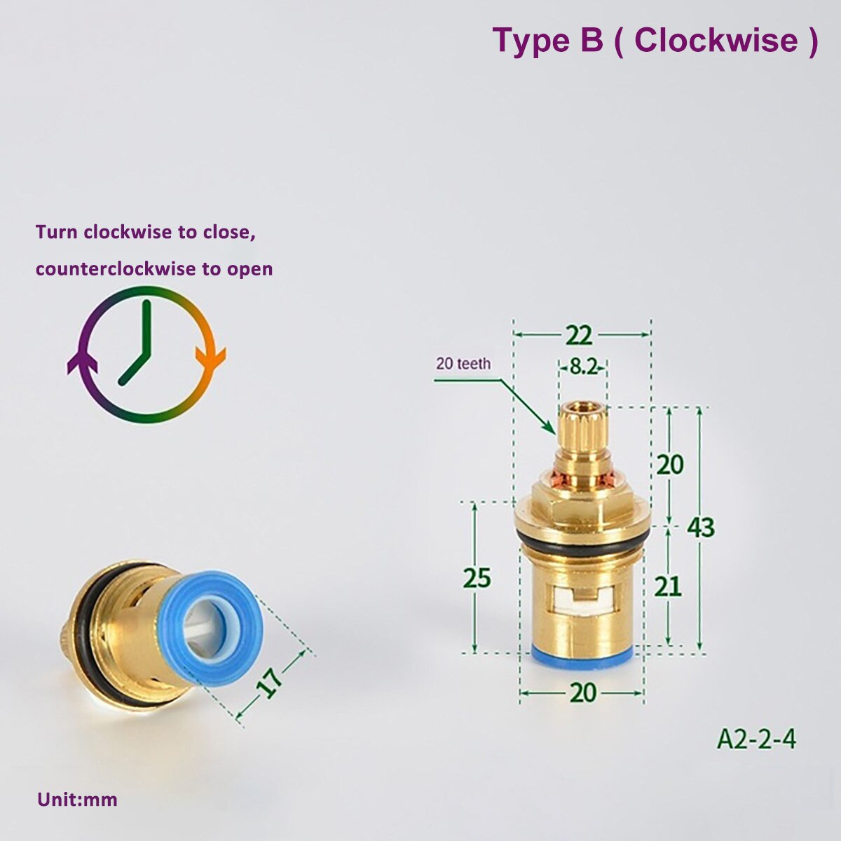 Universal Replacement Tap Valves Brass Ceramic Disc Cartridge Inner