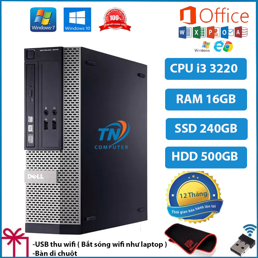 Case máy tính đồng bộ Máy tính để bàn DELL Optiplex 3010 SFF Cấu hình