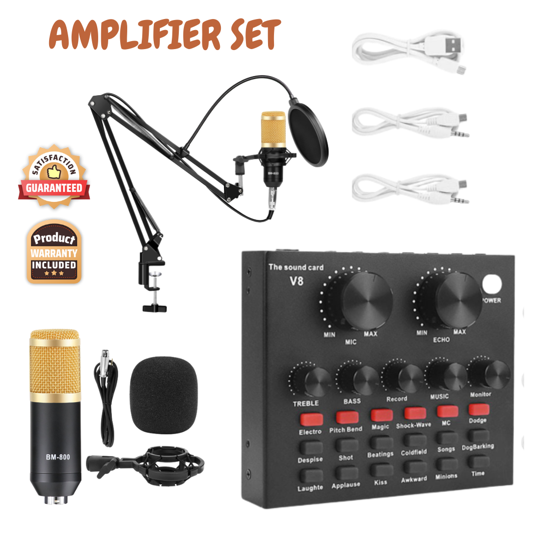 Amplifier Set Original Meet BM 800 Condenser Microphone Kit With V8