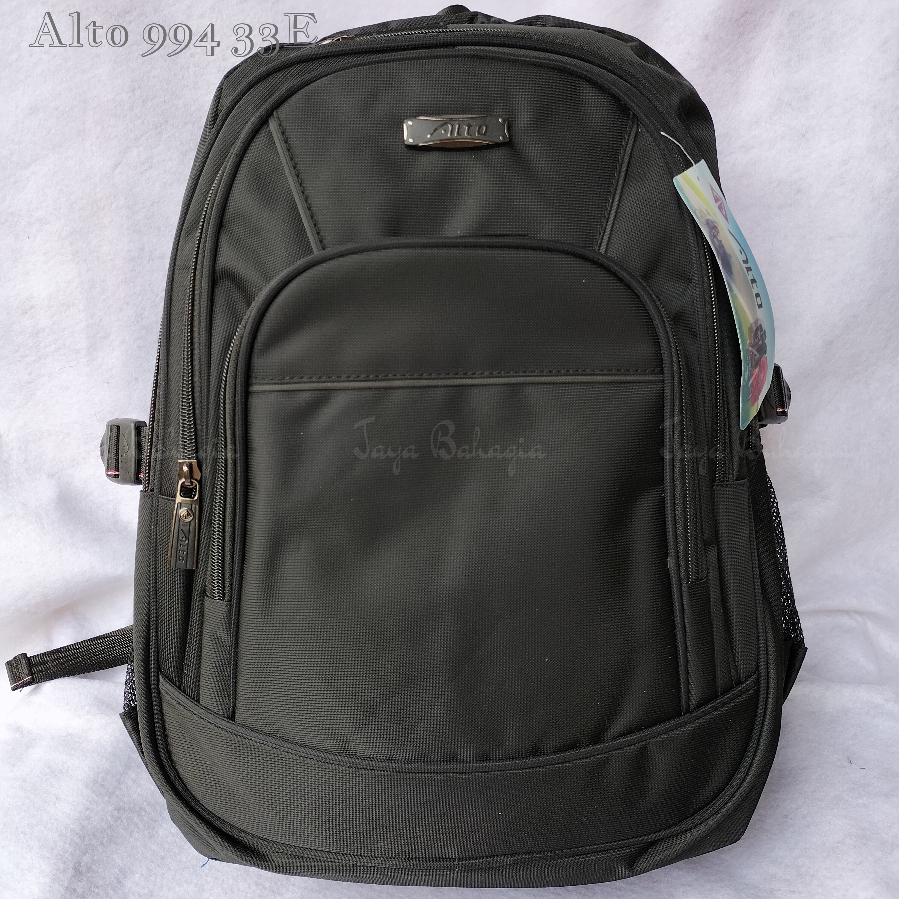 Ransel Alto Hitam Polos 33E Tas Sekolah Kerja Pria Besar 17 Inch