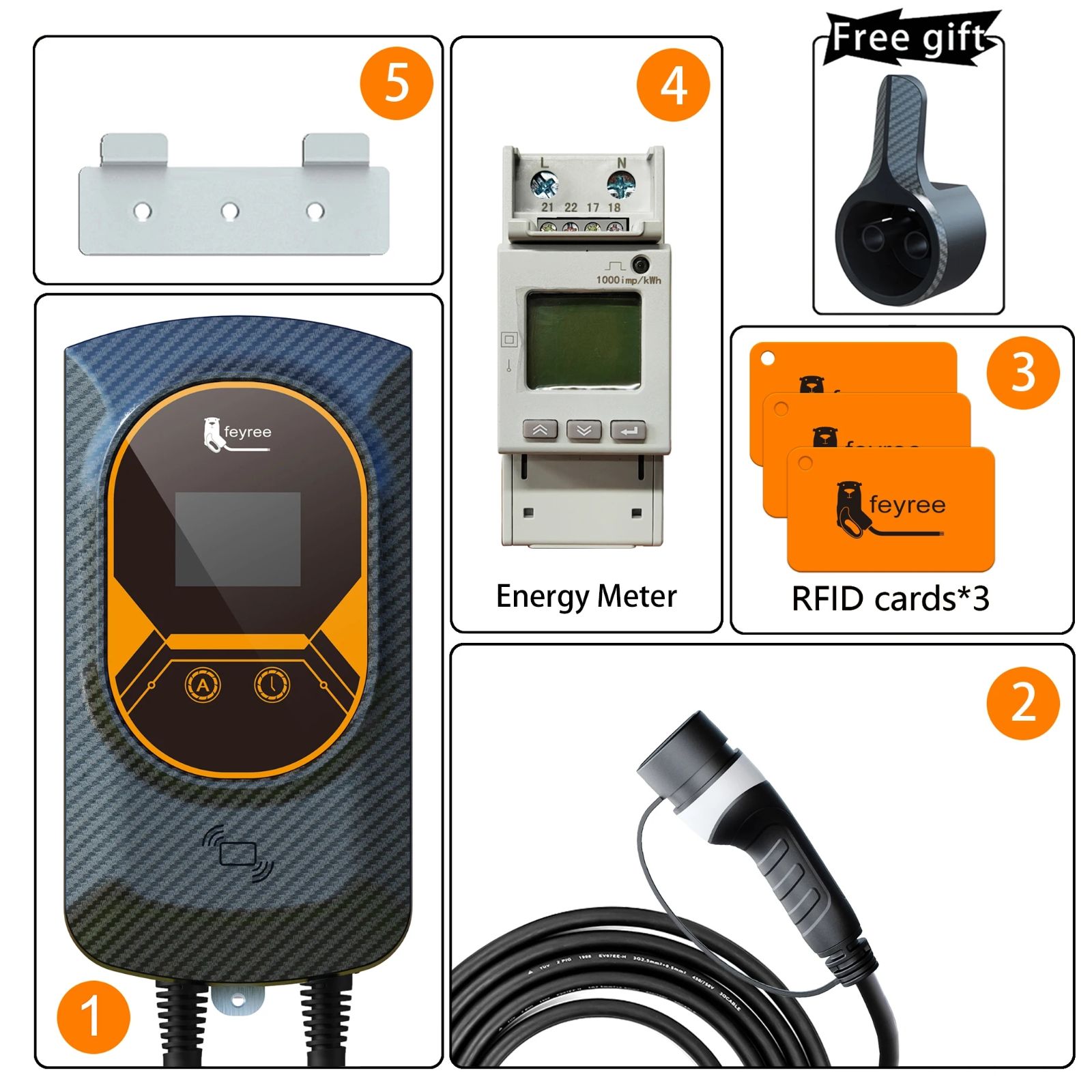 Feyree Type 2 DLB EV Wallbox Charger 7KW 11KW 22KW Dynamic Load