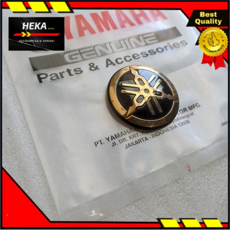 HEKA Motor Emblem Logo Timbul Garputala Yamaha Ukuran 5 Cm Warna Gold