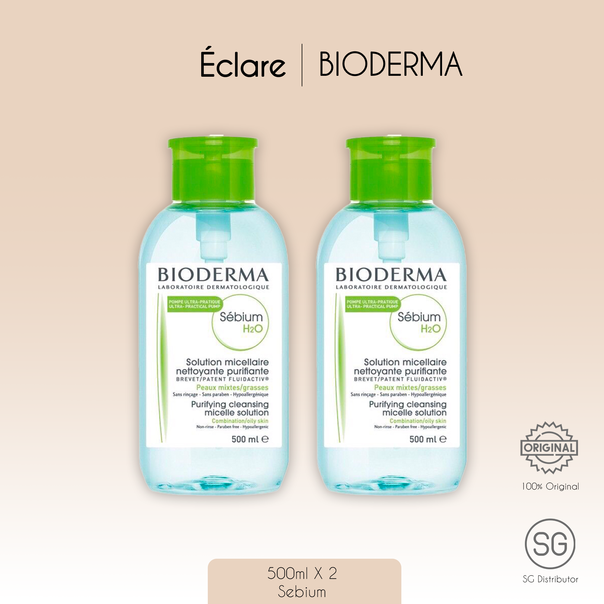 Bioderma H O Micellar Water With Reverse Pump Ml Sensibio Sebium