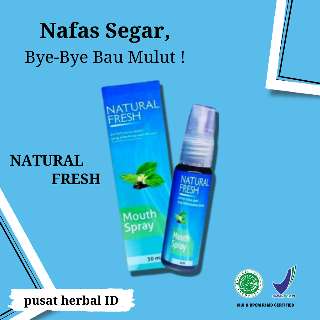 Natural Fresh Pengharum Mulut Mouth Spray Anti Bau Mulut Solusi 100