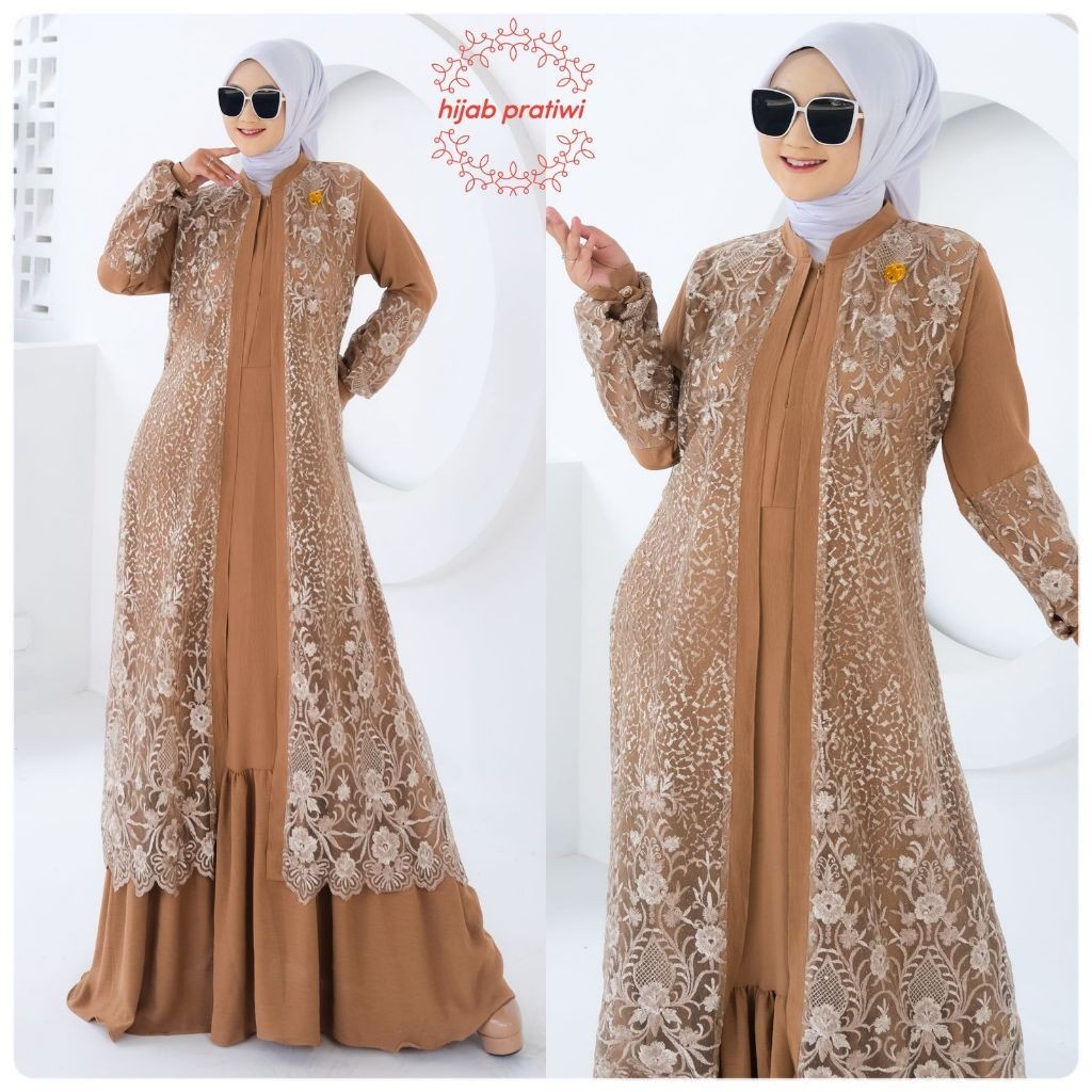 FLASH SALE BJZ NAIRA DRESS GAMIS CRINKLE PREMIUM MIX BROKAT TERBARU