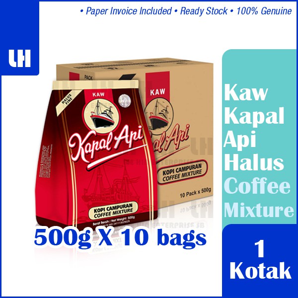 Exp 2025 Kaw Kapal Api Halus Coffee Mixture Fine 500g X 10 Units Kopi