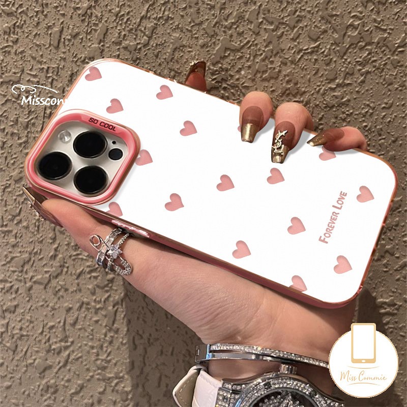 For Oppo A38 A36 A16 A58 A55 A52 A11 A9 A3s A54 A76 A5s A16K A12 A15s A18 A7 A53 A17 A17K A98 A1K A33 A95 A15 A74 A5 A31 A16s Reno 4F Love Heart Dotted Folding Bracket Case