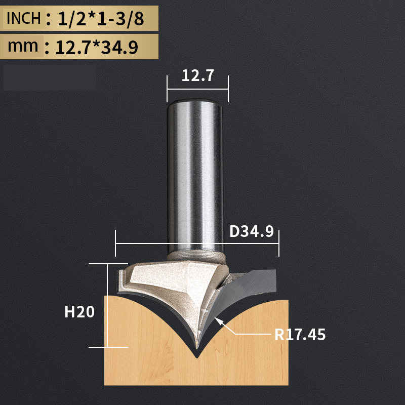 Tideway Point Cutting Round Over Bit Woodworking Tools Carving Tool