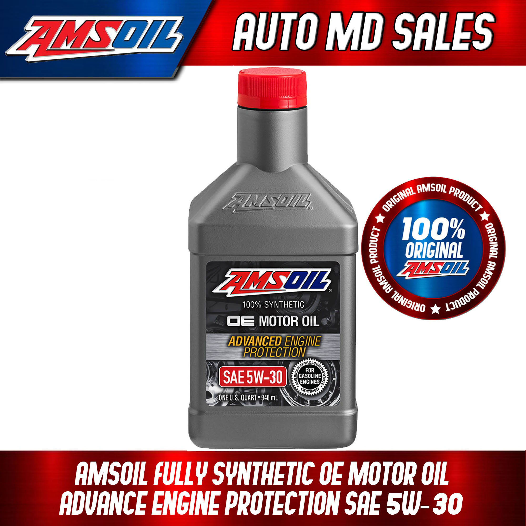 Amsoil SAE 5w 30 OE Series Fully Synthetic Gasoline Engine Oil 946mL