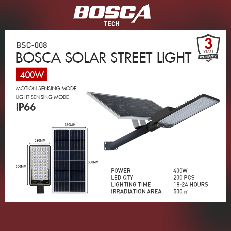 Bosca W W W W Years Warranty Outdoor Solar Street Led