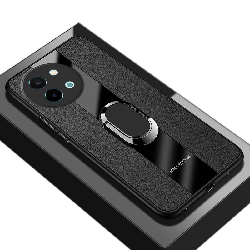 For Vivo T3X Case Business Elliptical Bracket All-Inclusive Shockproof Leather Soft Silicone Fashion for Vivo T3X Back Cover