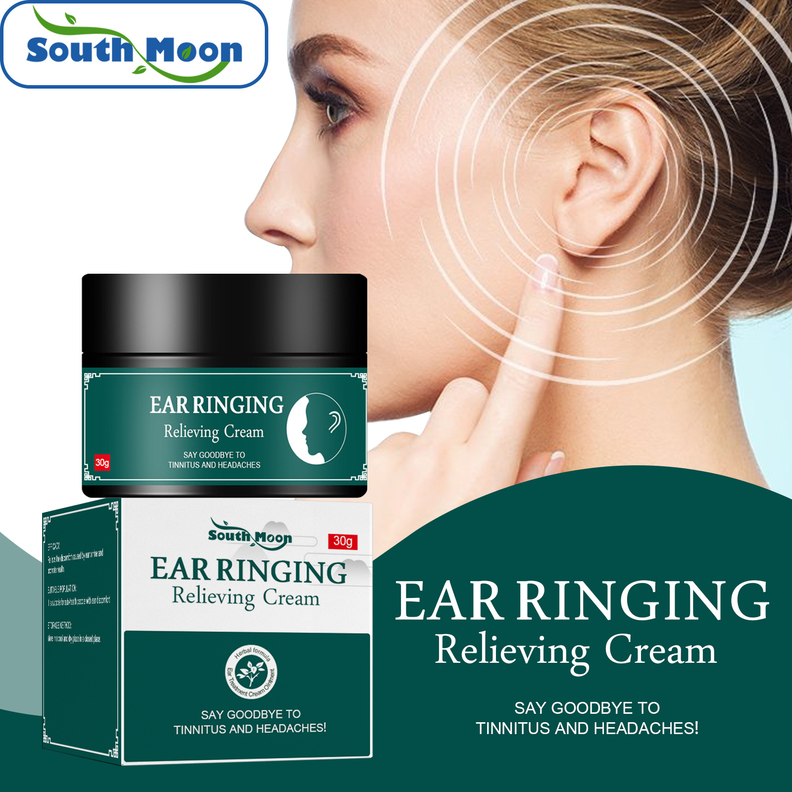 South Moon Tinnitus Treatment Cream Relief Hearing Loss Ringing Sound