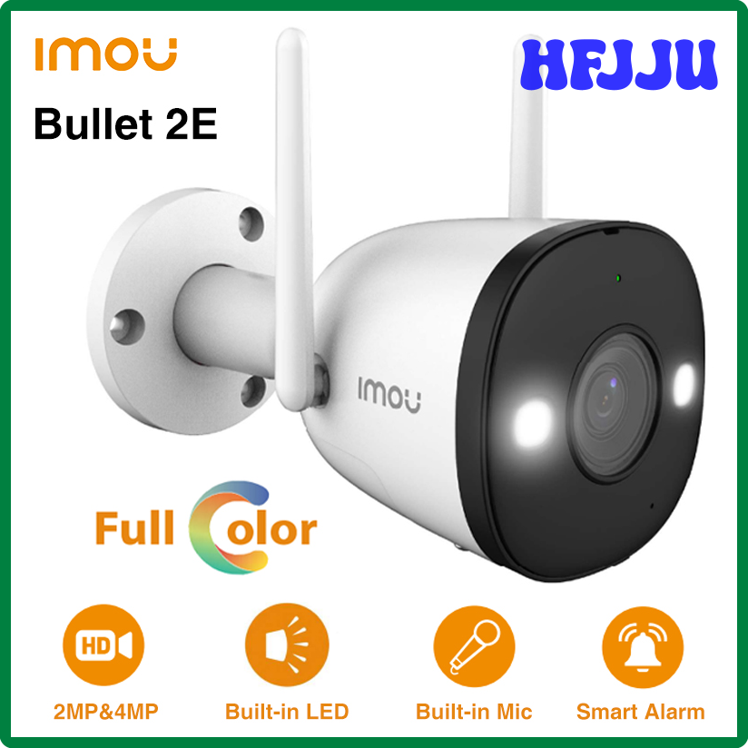 HFJJU Imou Bullet 2E 4MP 2MP Full Color IP Camera Built In LED Light