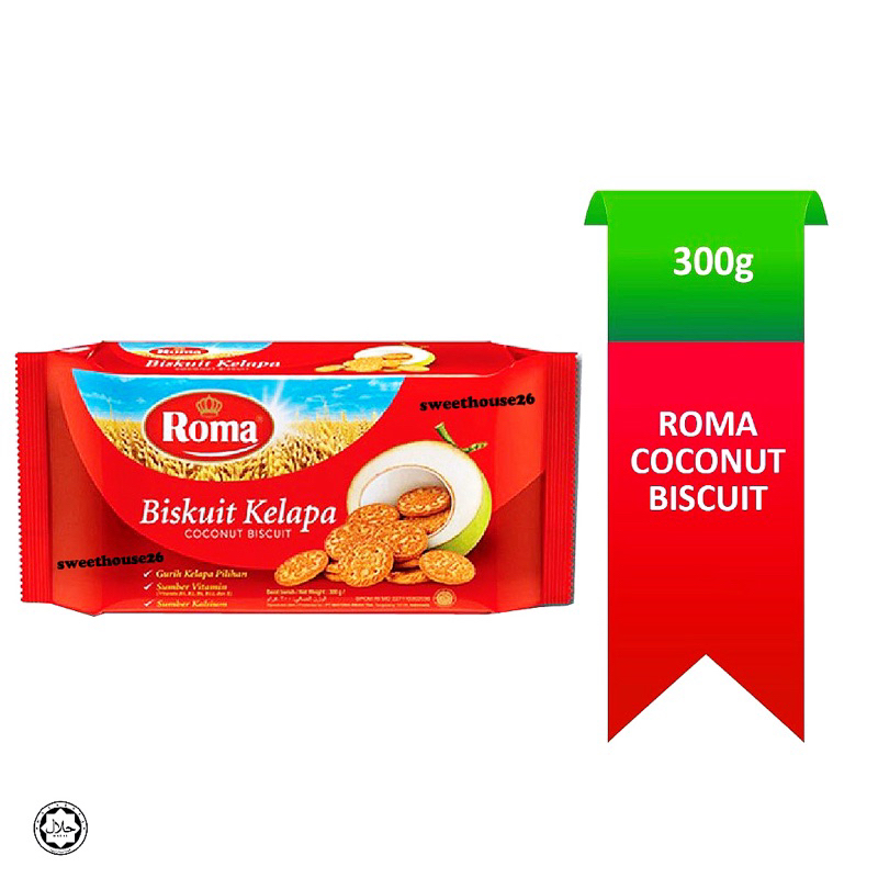 Roma Coconut Biscuit Biskuit Kelapa 300g Lazada