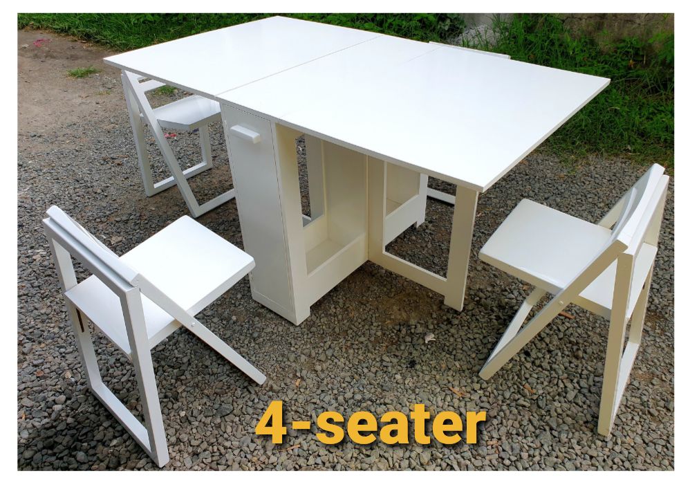 Foldable Table With Foldable Chairs Space Saver Dining Table With