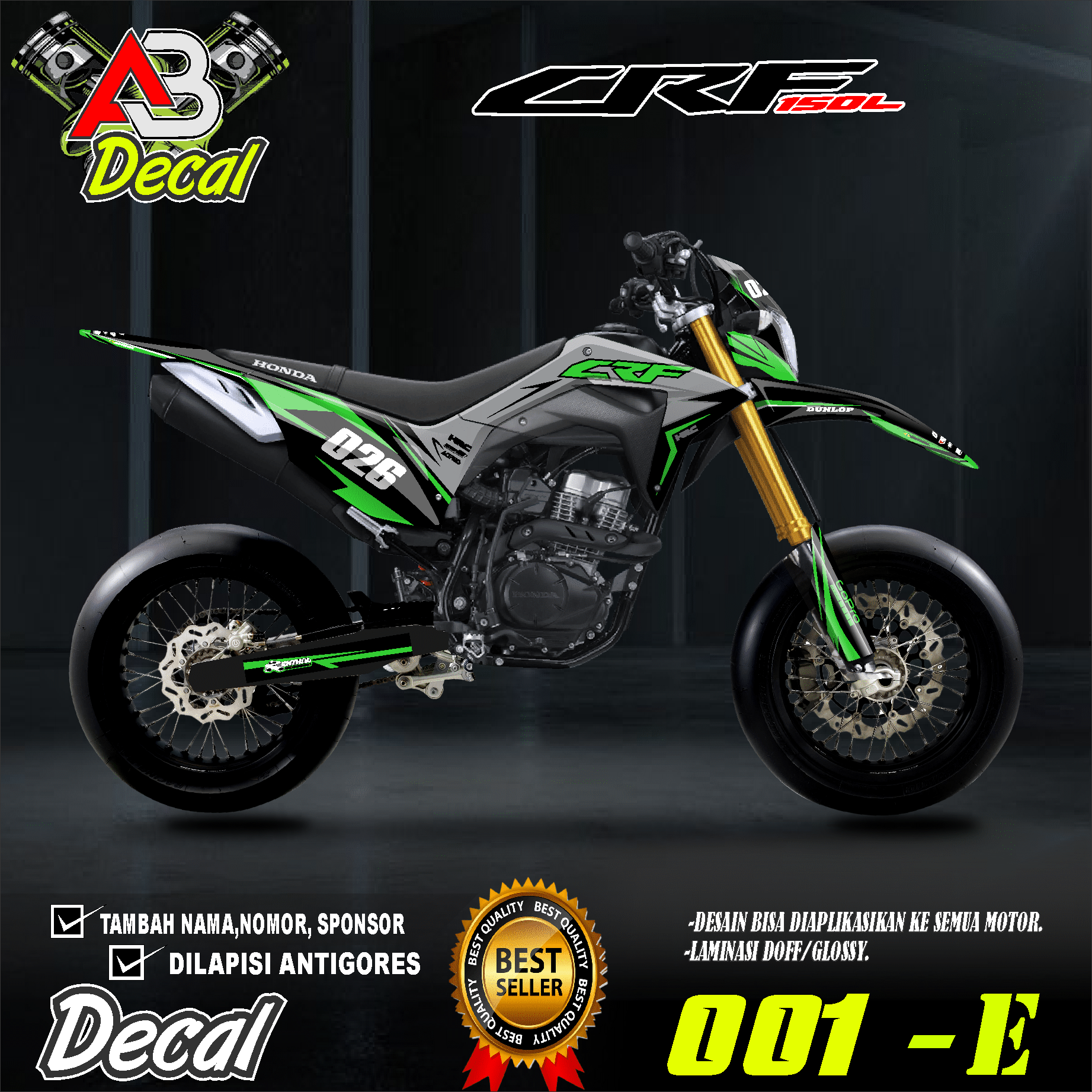 Terlaris Decal Crf L Fullbody Trail Supermoto Dekal Stiker