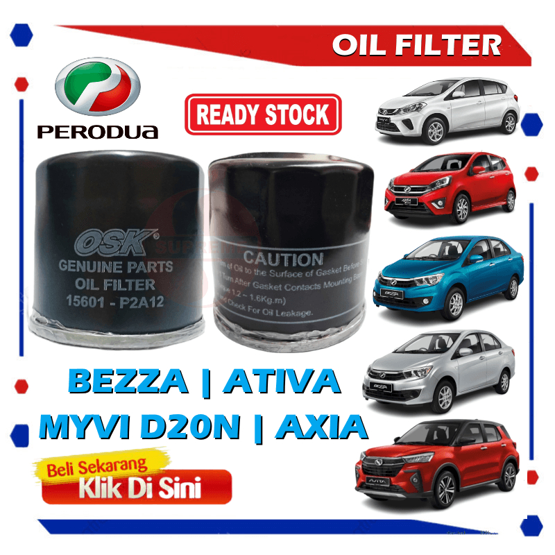 S2U Oil Filter Perodua Axia Bezza Myvi D20N Ativa O 9100S 15601 P2A12