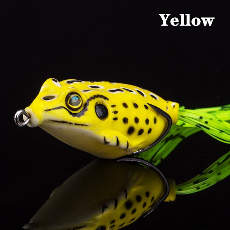 Frog Soft Fishing Lure Double Hooks Artificial Bait Frog Tool