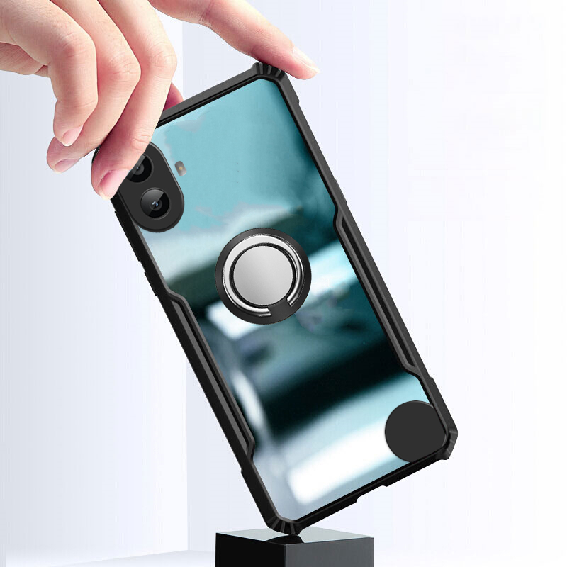 For Nothing CMF Phone 1 Case Hard Clear Transparent Shockproof Armor Car Adsorb Holder Ring For CMF Phone 1 Back cover Phone Cases