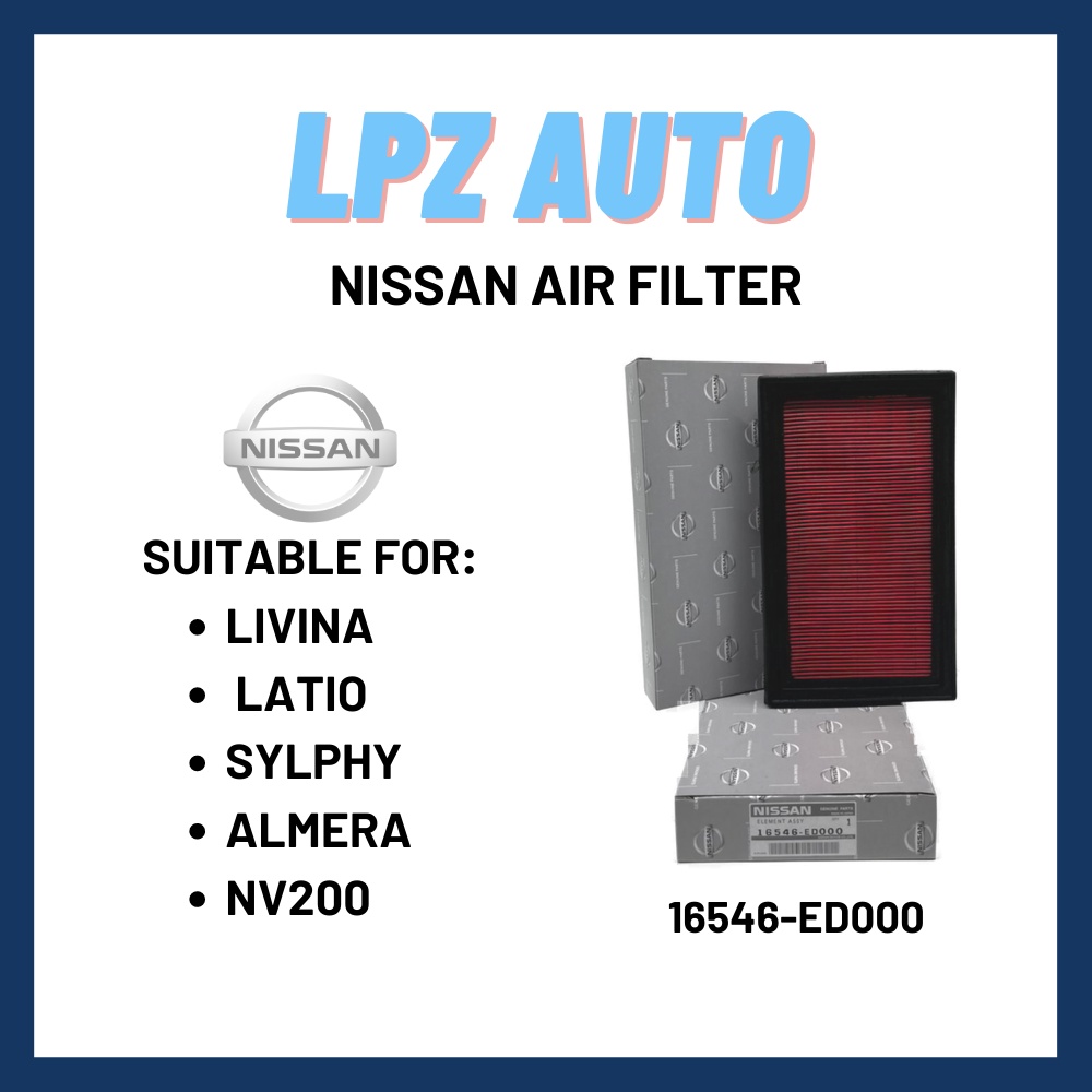 Nissan Engine Air Filter 16546 ED000 LIVINA LATIO SYLPHY ALMERA NV200