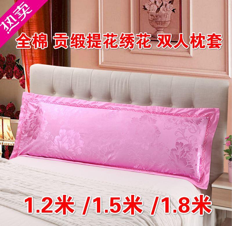 100% Cotton Hai Người Vỏ Gối 100% Cotton 1.2 M 1.5 M 1.8 M Cưới Màu Đỏ Vải Dệt Bằng Tơ Dệt Nổi Thêu Hoa Bộ Gối Dài